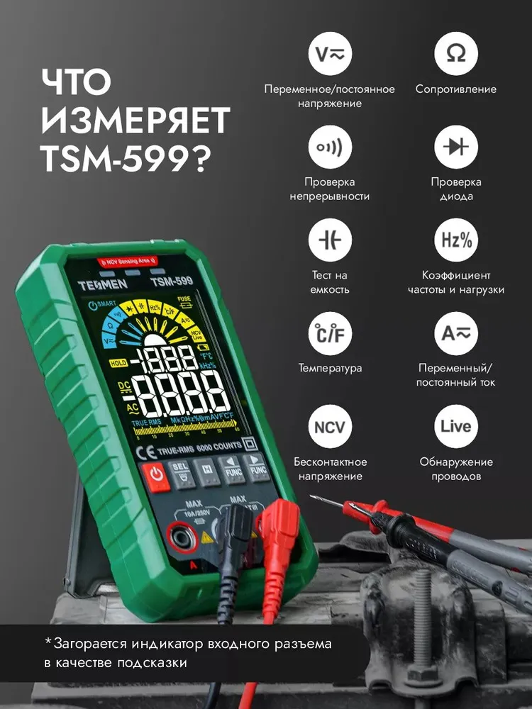 Мультиметр цифровой автоматический TESMEN TSM-599