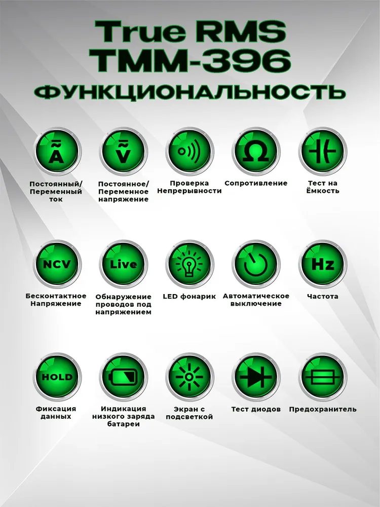 Мультиметр цифровой с прозвонкой профессиональный TESMEN TMM-396