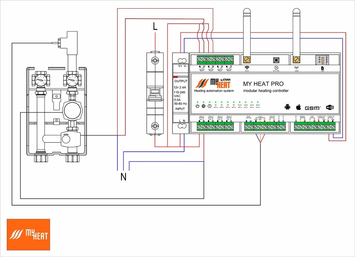 Универсальный адаптер цифровой шины для контроллера MyHeat PRO, ЭВАН