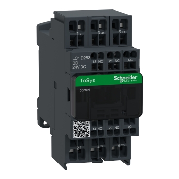 LC1D253BD - Контактор 3Р, 25 A, НО+НЗ, 24 V-, ограничитель перенапряжения, шт