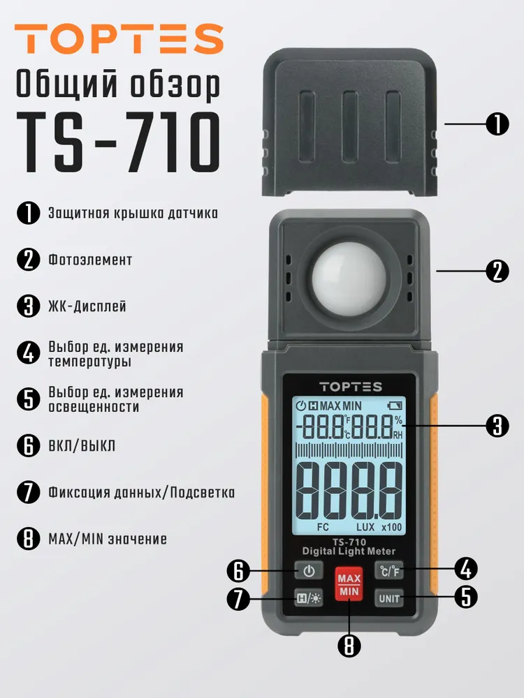 TS-710 Люксметр цифровой TopTes