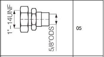 Переходник для реле протока масла GPF45-060-11 GOLDAIR (1"-14UNF - 5/8" ODS)