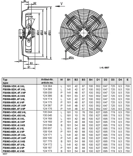 Габаритные размеры FB050-6EK.4I.V4P Габаритные размеры FB050-6EK.4I.V4P