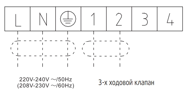 Схема электрических соединений фанкойла SYSIMPLE FCC30A
