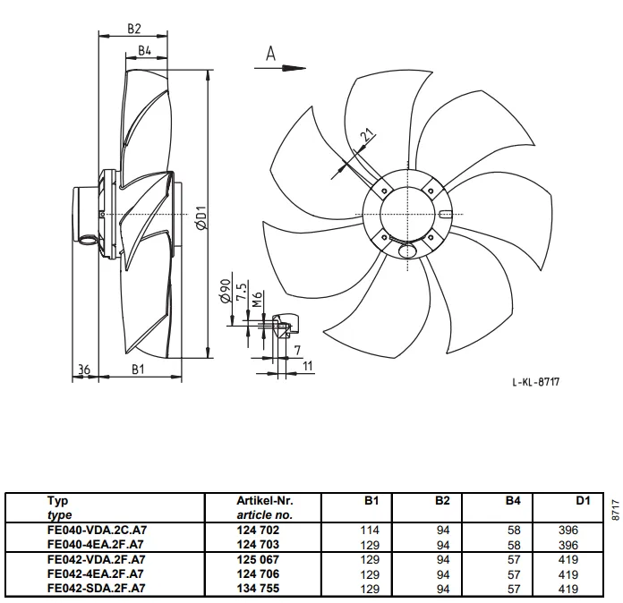 Габаритные размеры FE040-4EA.2F.A7