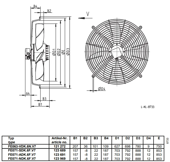 Габаритные размеры FE063-VDK.6N.V7 Габаритные размеры FE063-VDK.6N.V7