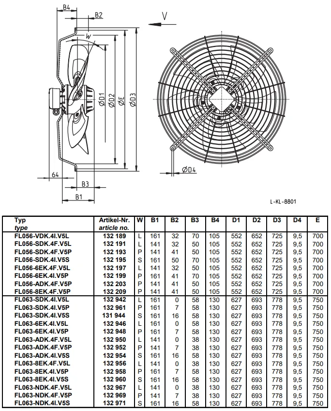 Габаритные размеры FL056-SDK.4F.V5P