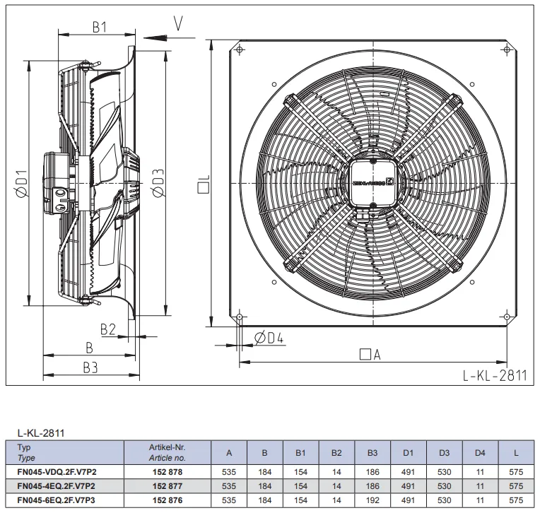 Габаритные размеры FN045-6EQ.2F.V7P3