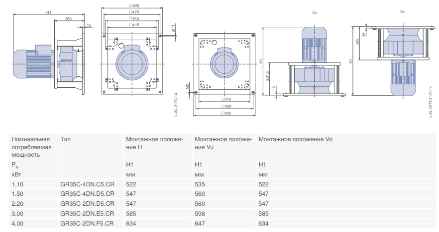 Габаритные размеры GR35C-2DN.E5.CR