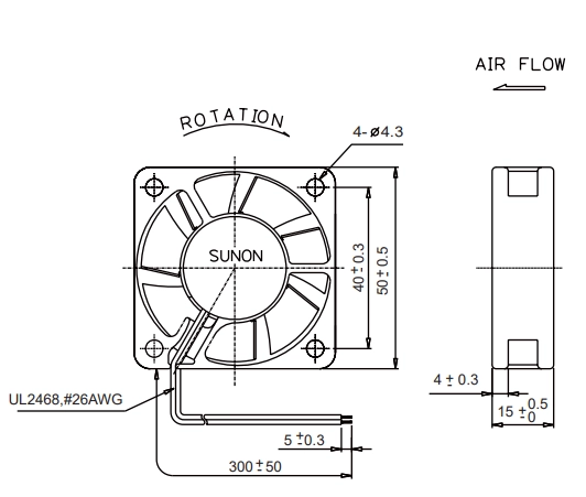 Аэродинамические характеристики вентилятора охлаждения Sunon KDE2405PFB1-8