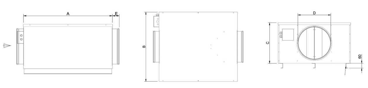 Габаритные размеры вентилятора KV DUO 315R