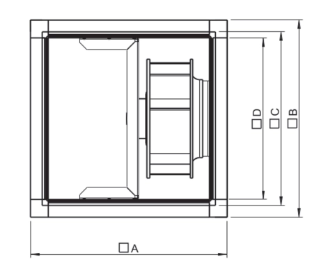 Габаритные размеры вентилятора MUB 025 355EV sileo