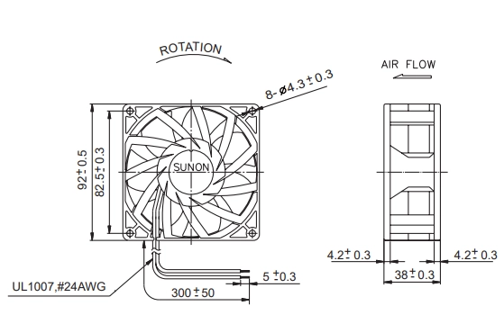 Аэродинамические характеристики вентилятора охлаждения Sunon PMD4809PMB1-A