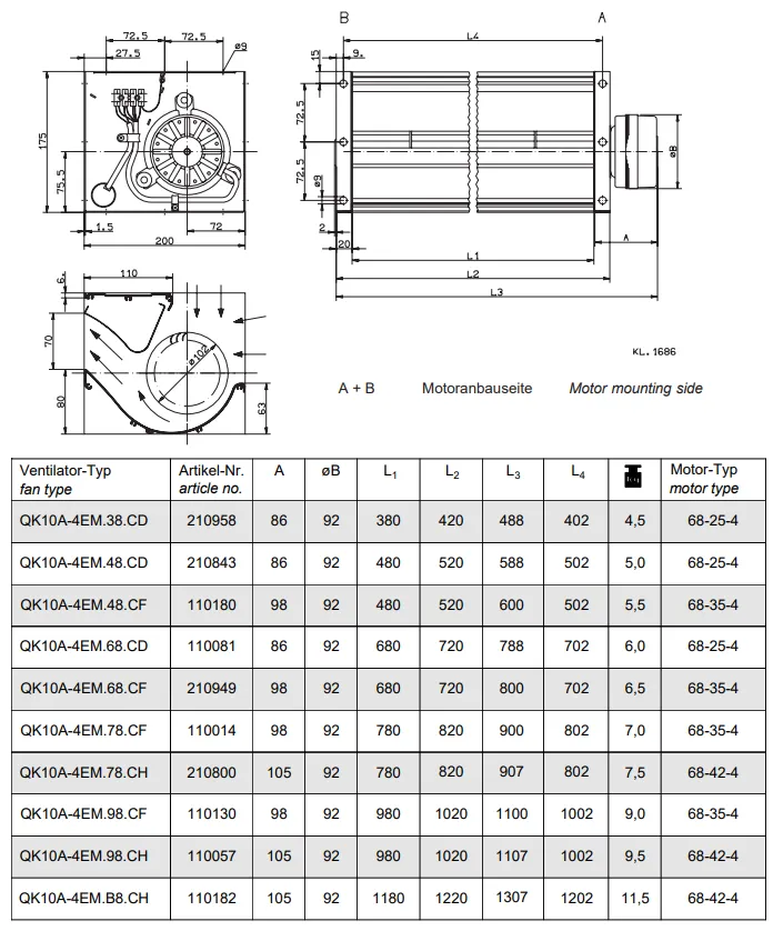 Габаритные размеры QK10A-4EM.38.CD Габаритные размеры QK10A-4EM.38.CD