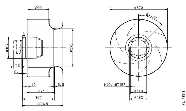 Габаритные размеры RH56M-6EK.6F.1R