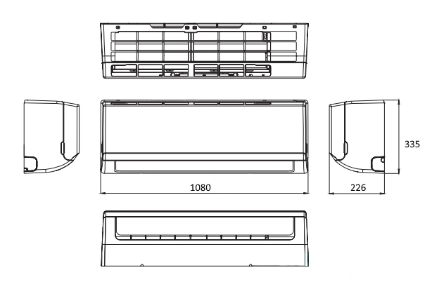 Габаритные размеры наружного блока SYSPLIT WALL SMART 24 V4 HP Q
