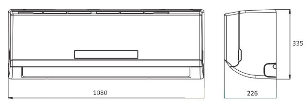 Габаритные размеры внутреннего блока SYSPLIT WALL SMART 24 V4 HP Q
