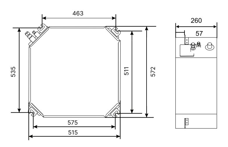 Габаритные размеры внутреннего блока SYSPLIT CASSETTE C 12 HP Q