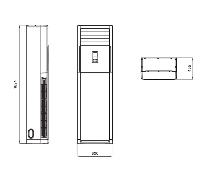 Габаритные размеры внутреннего блока SYSPLIT FLOOR 48 HP R