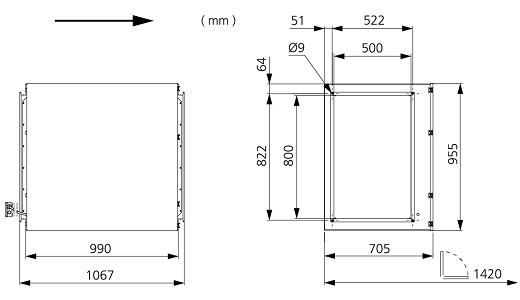 Габаритные размеры IRE 80x50 E3