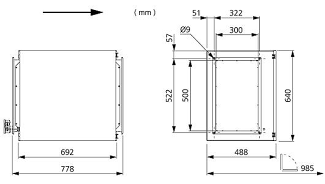 Габаритные размеры IRE 50x30 F1