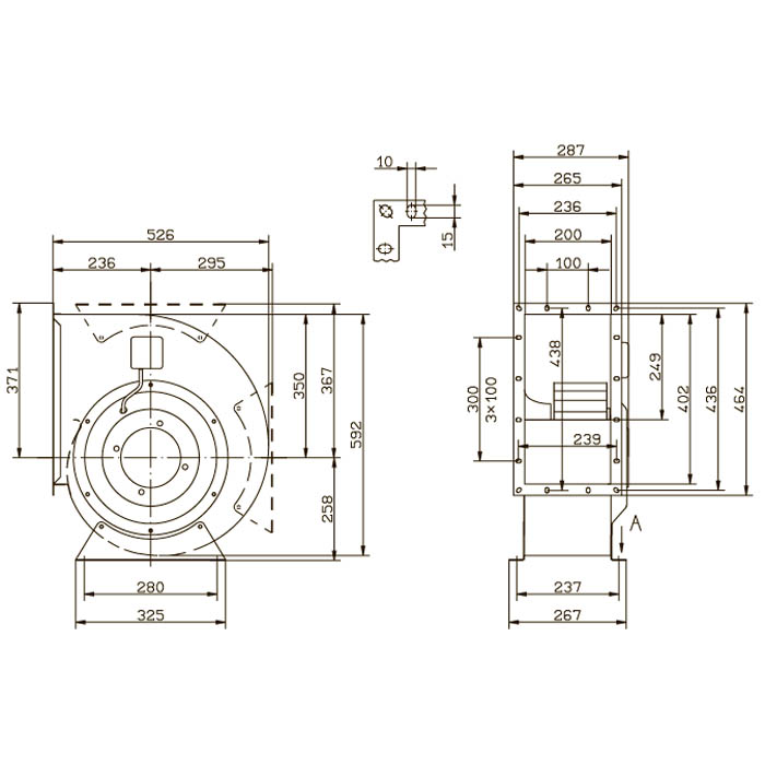 Габаритные размеры центробежного вентилятора RG31P-4DK.6F.1R RG-P Ziehl-Abegg Габаритные размеры осевого вентилятора RG31P-4DK.6F.1R RG-P Ziehl-Abegg