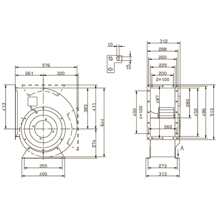 Габаритные размеры центробежного вентилятора RG35P-4DK.7M.1R RG-P Ziehl-Abegg Габаритные размеры осевого вентилятора RG35P-4DK.7M.1R RG-P Ziehl-Abegg