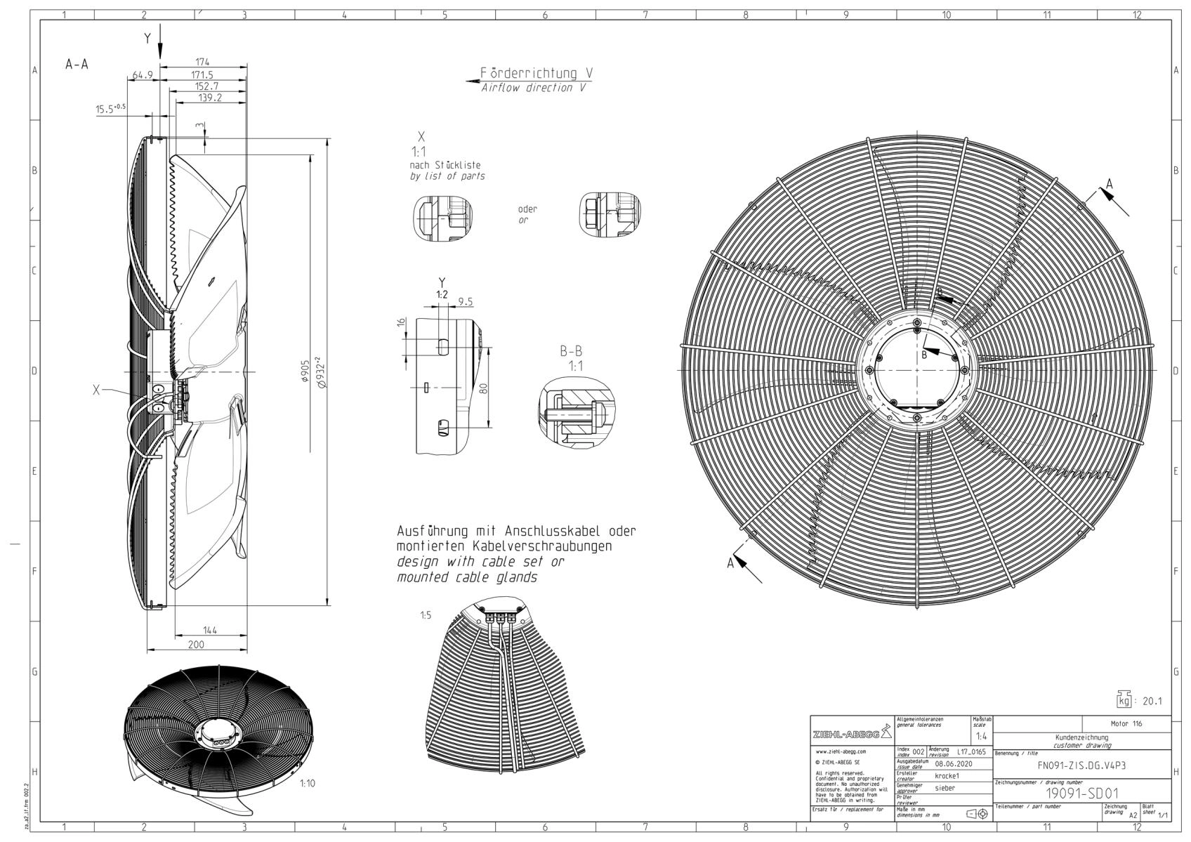 Габаритные размеры FN091-ZIS.DG.V4P3