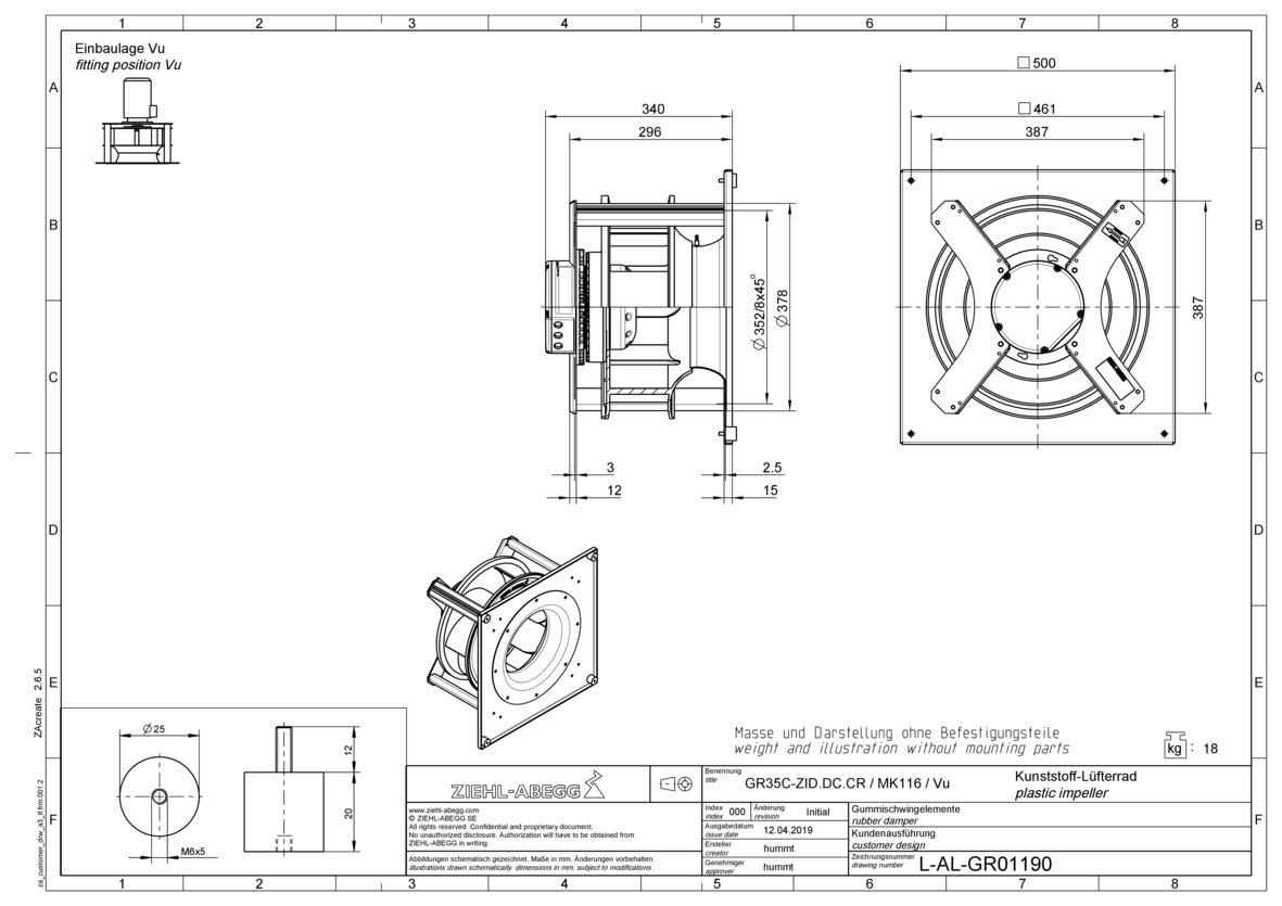Габаритные размеры GR35C-ZID.DC.CR