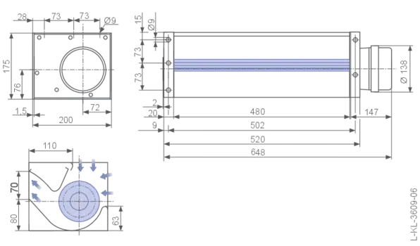 Габаритные размеры QK10A-2DM.48.FK