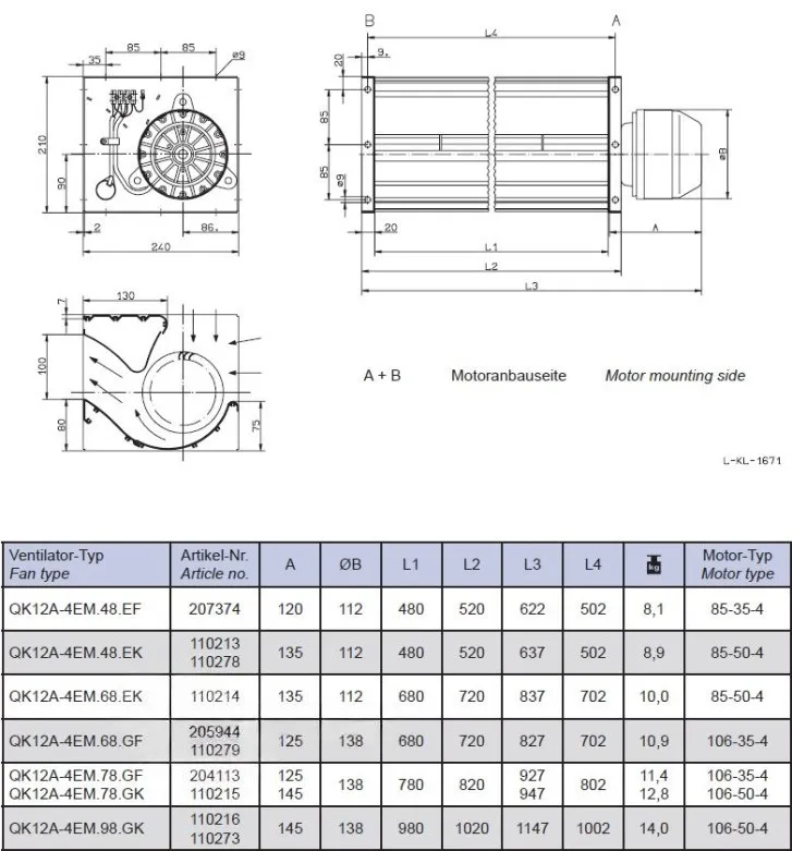 Габаритные размеры QK12A-4EM.48.EK Габаритные размеры QK12A-4EM.48.EK