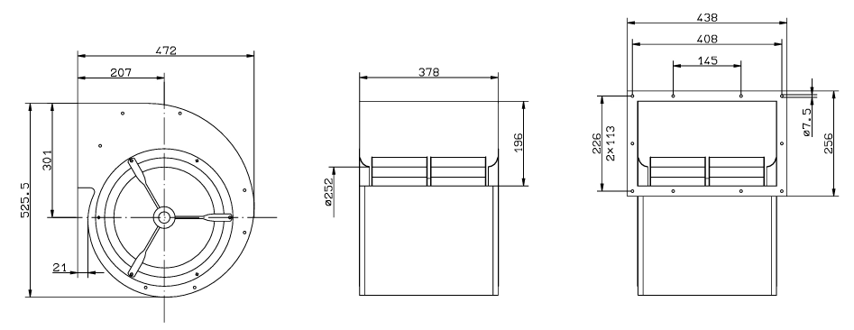 Габаритные размеры RD28S-4DW.4R.2L+