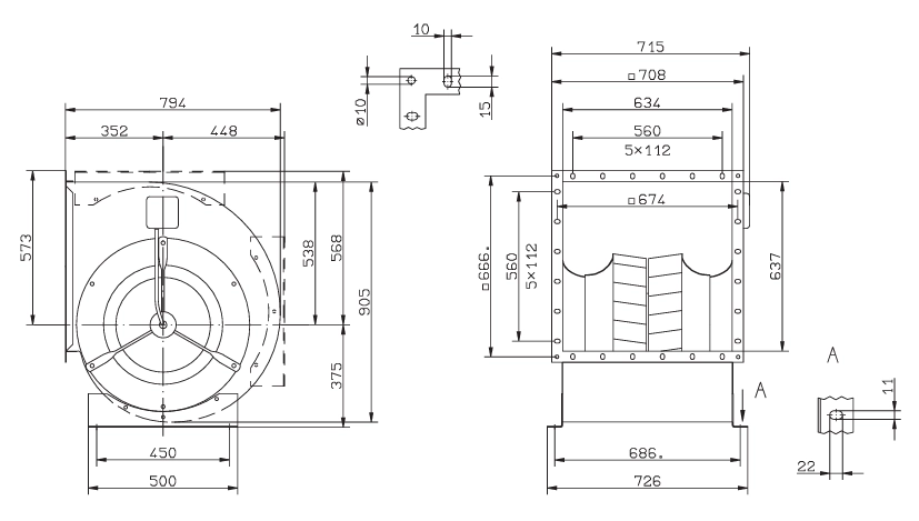 Габаритные размеры RD50A-4DW.6T.1L