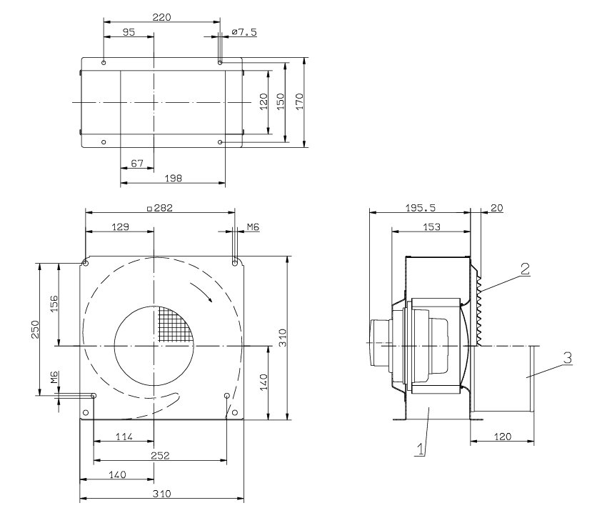 Габаритные размеры RF18P-2DK.3B.1R
