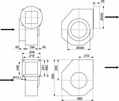 Размеры вентилятора RFE 315 CKU