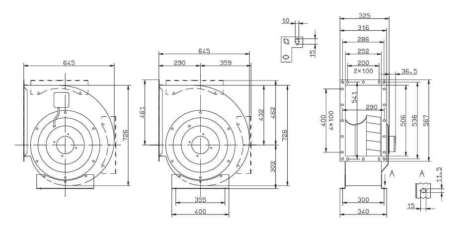 Габаритные размеры RG40A-4EK.4I.1R Габаритные размеры RG40A-4EK.4I.1R