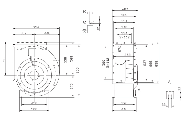 Габаритные размеры RG50A-4EK.6N.1R