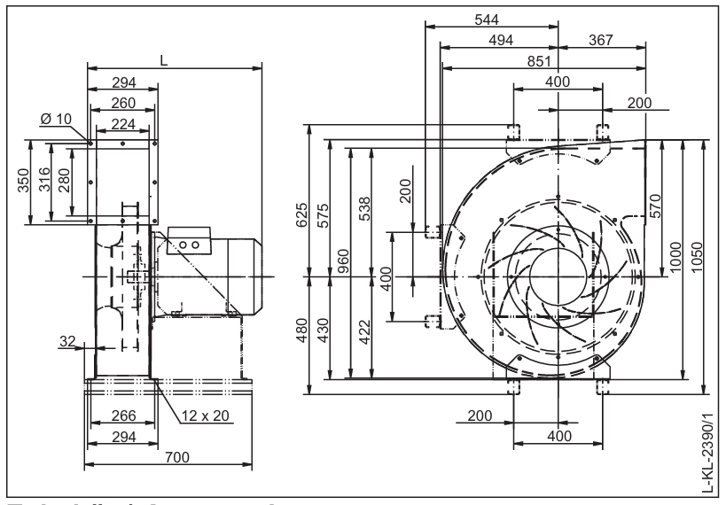 Габаритные размеры RG56T-2DN.I7.2R