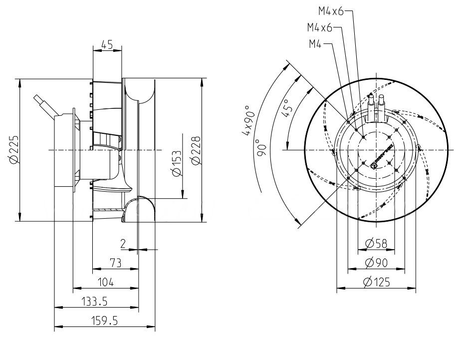 Габаритные размеры RH22V-6IP.0E.2R