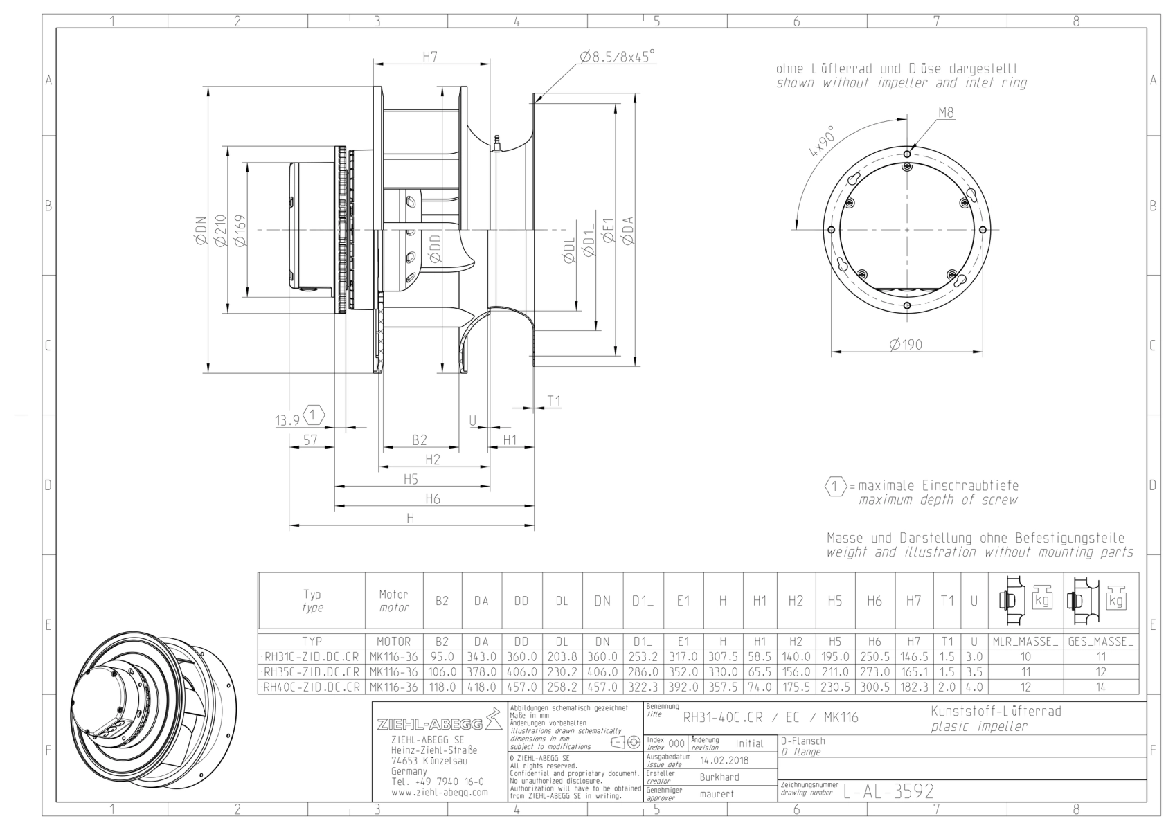 Габаритные размеры RH35C-ZID.DC.CR