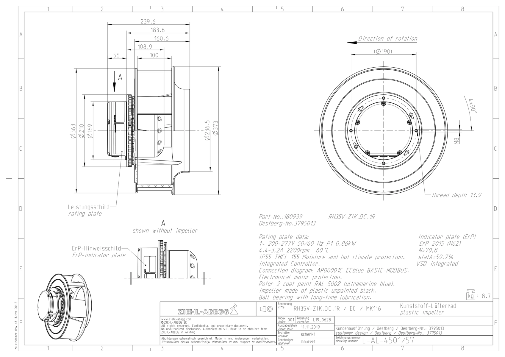 Габаритные размеры RH35V-ZIK.DC.1R