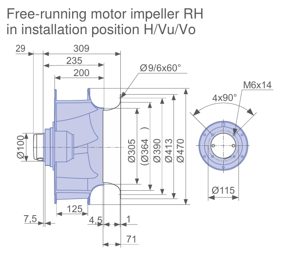 Габаритные размеры RH45V-VDK.4F.1R