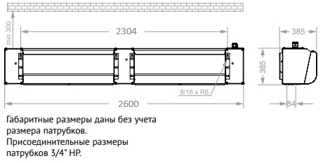 Габаритные размеры тепловой завесы КЭВ-111П4115W Тепломаш Габаритные размеры тепловой завесы КЭВ-111П4115W Тепломаш